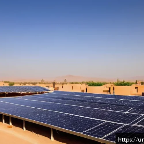 태양광 발전 설치 시 발생할 수 있는 유지보수 문제 - A detailed image of a solar panel cleaning scene in a dry, dusty environment typical of arid regions...